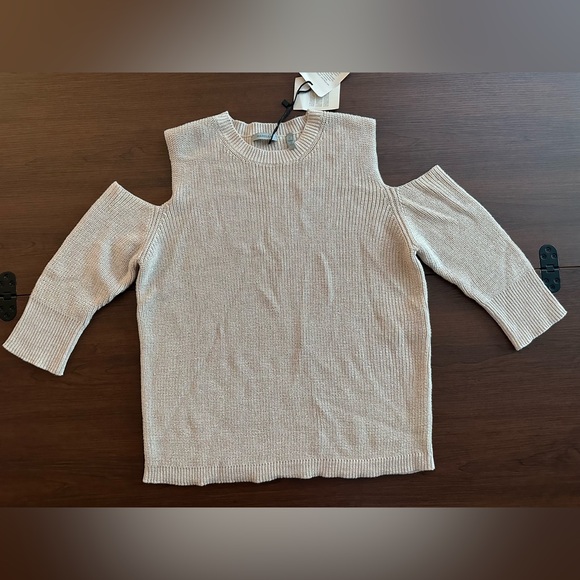 MARELLA by Max Mara Cold Shoulder Metallic Knit Top - Picture 1 of 6
